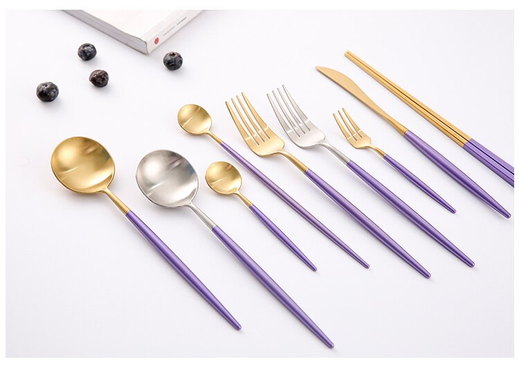 Lilac Gold Stainless Steel Flatware Set