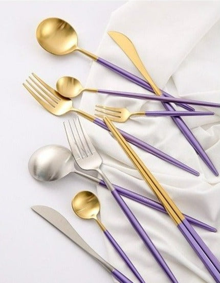 Lilac Gold Stainless Steel Flatware Set