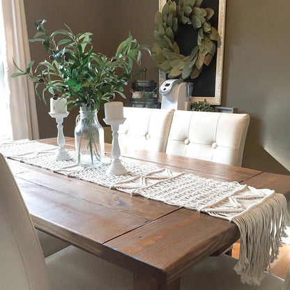 Macrame Knot Bohemian Table Runner