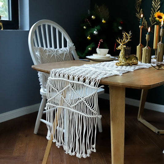 Macrame Knot Bohemian Table Runner