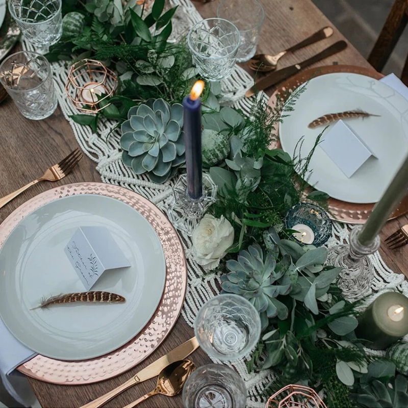 Macrame Knot Bohemian Table Runner