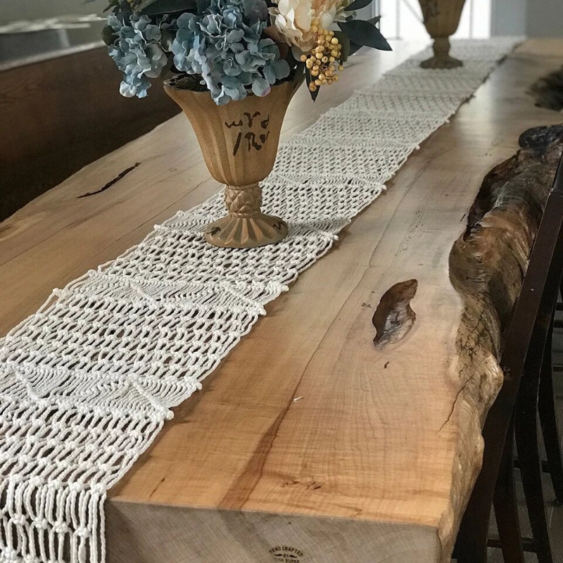 Macrame Knot Bohemian Table Runner