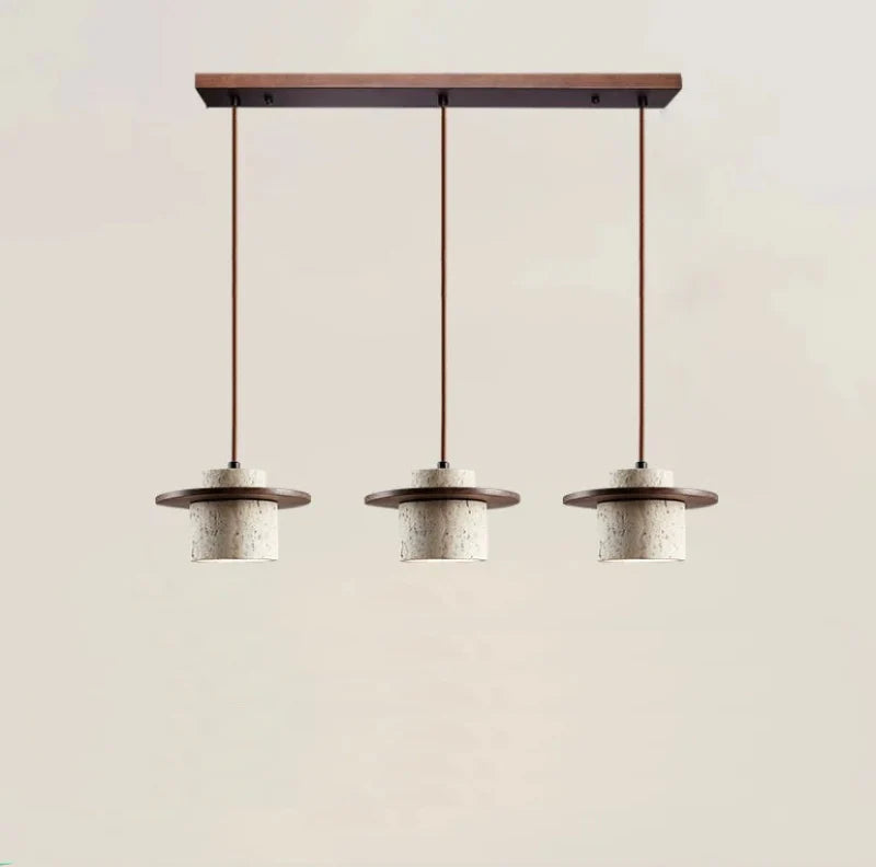 Nauta Walnut Travertine LED Pendant Light
