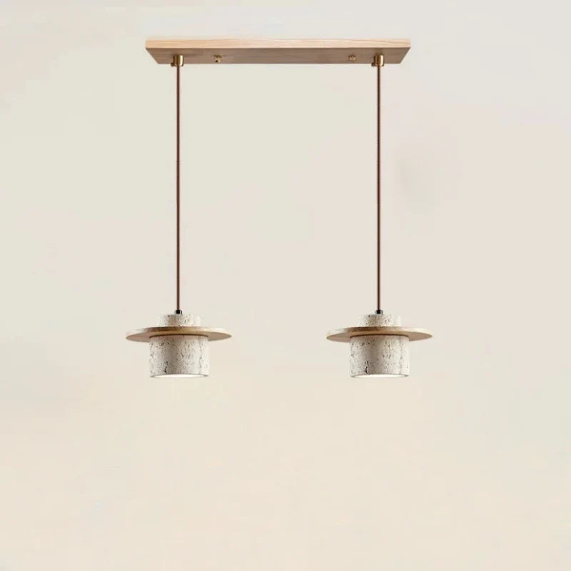 Nauta Walnut Travertine LED Pendant Light