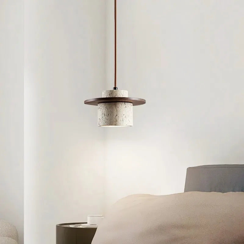 Nauta Walnut Travertine LED Pendant Light