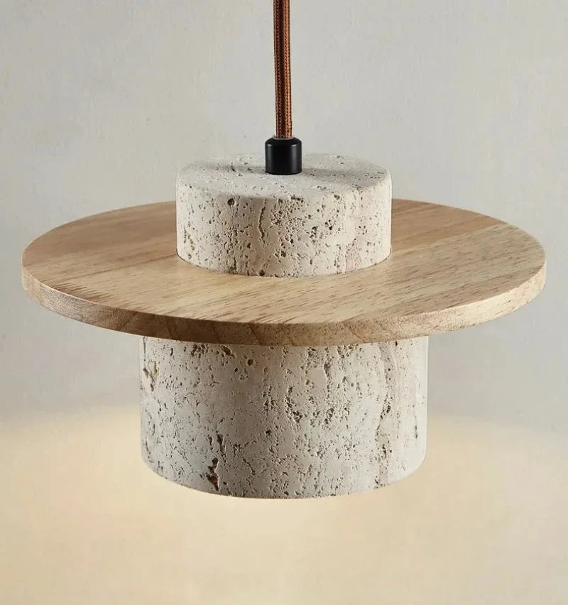 Nauta Walnut Travertine LED Pendant Light