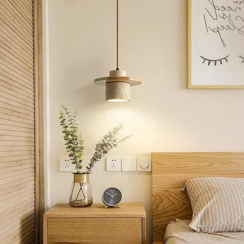 Nauta Walnut Travertine LED Pendant Light