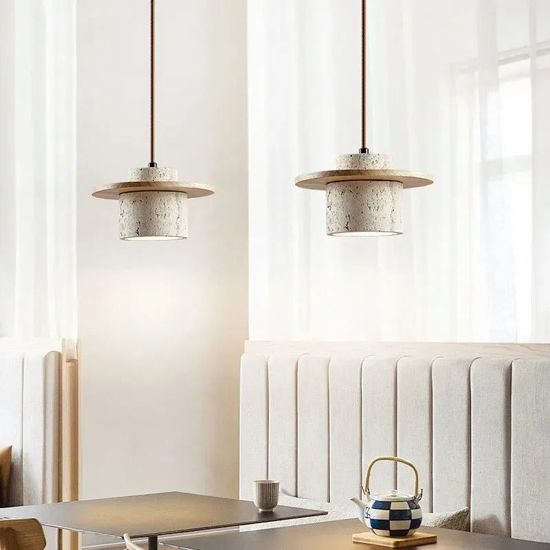 Nauta Walnut Travertine LED Pendant Light