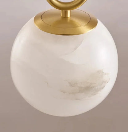 Orbit Glow Marble & Brass Pendant Light