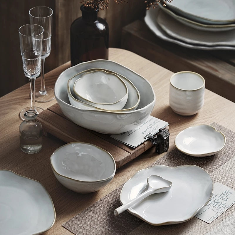 Pearl Ceramic Porcelain Dinner Bowl