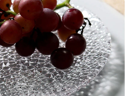 Rain-drop Embossed Glass Dinner Plates