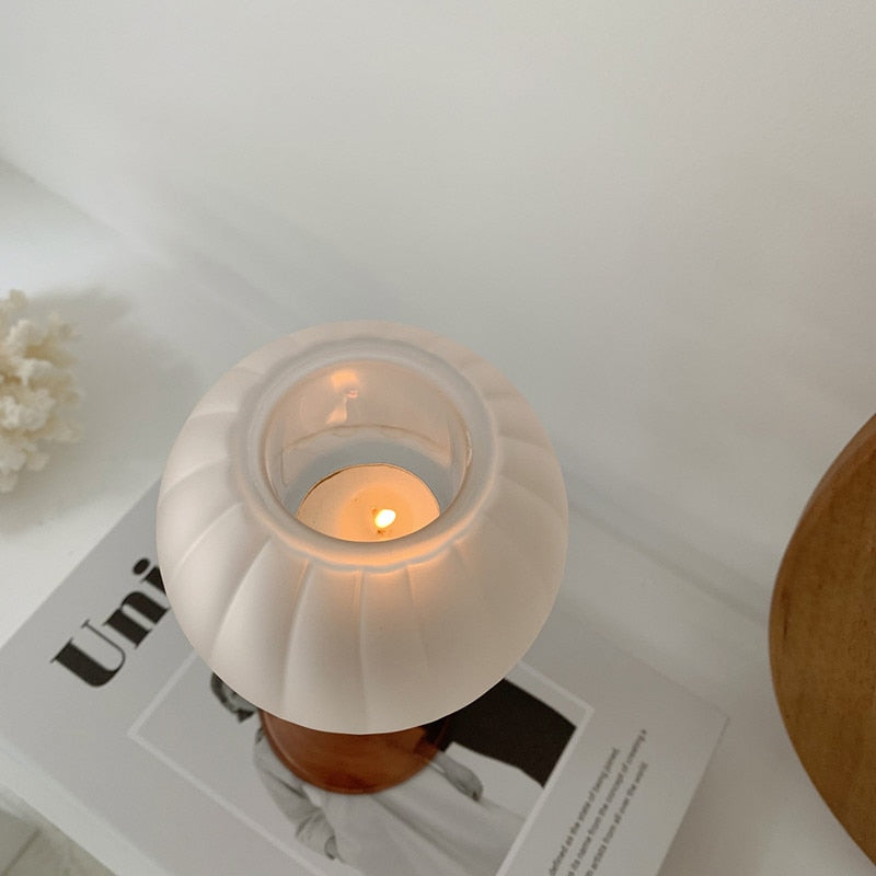 Retro Tulip Glass Candle Holder