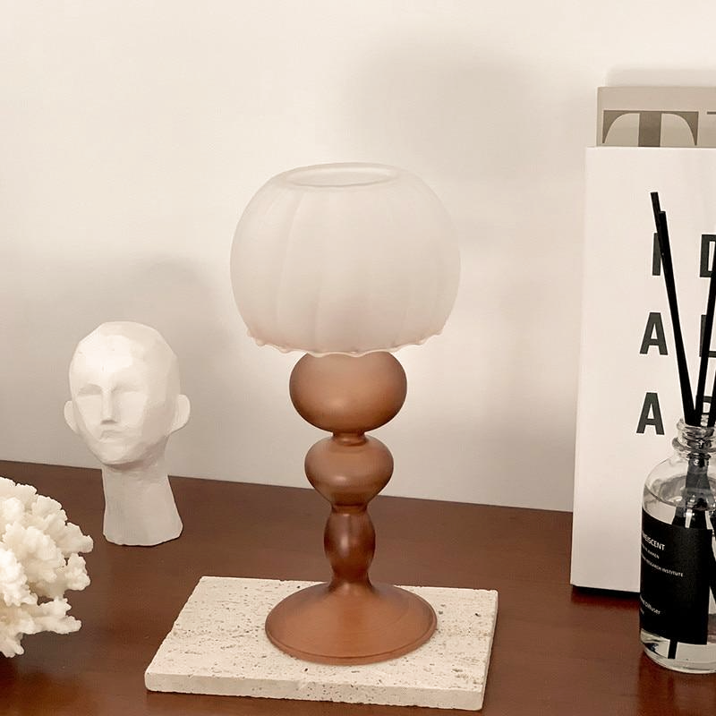 Retro Tulip Glass Candle Holder