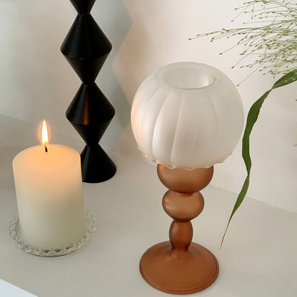 Retro Tulip Glass Candle Holder
