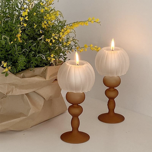 Retro Tulip Glass Candle Holder