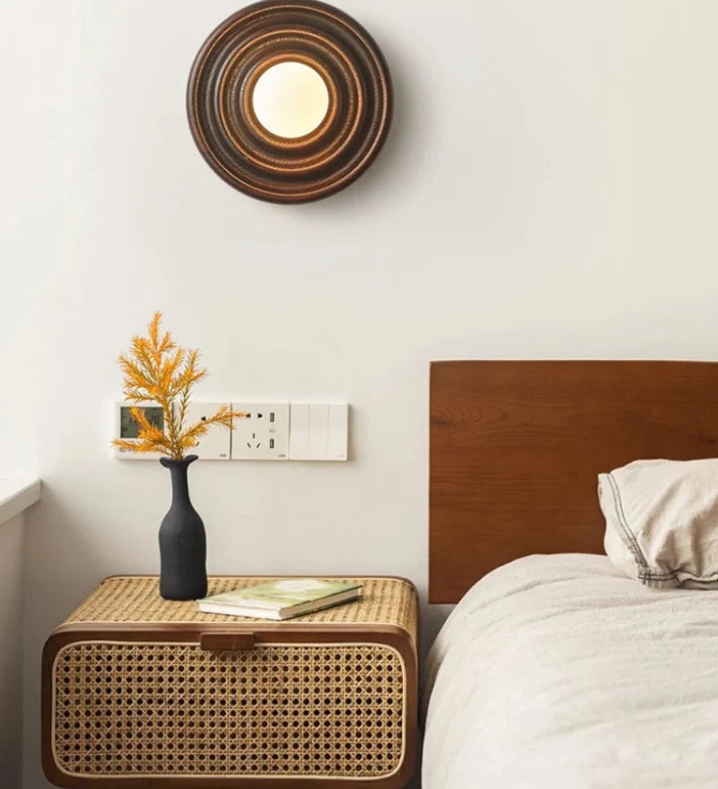 Ripple Walnut Wall Lamp