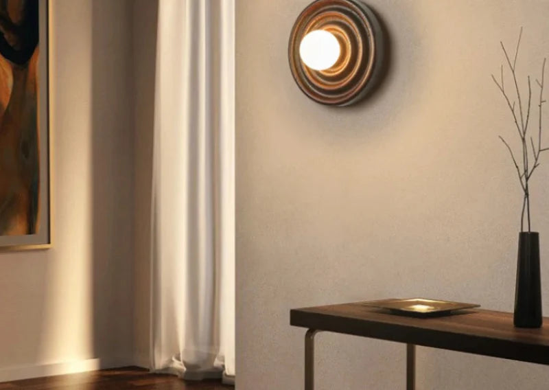 Ripple Walnut Wall Lamp