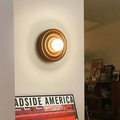 Ripple Walnut Wall Lamp
