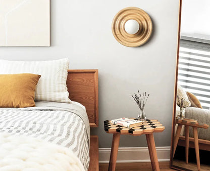 Ripple Walnut Wall Lamp