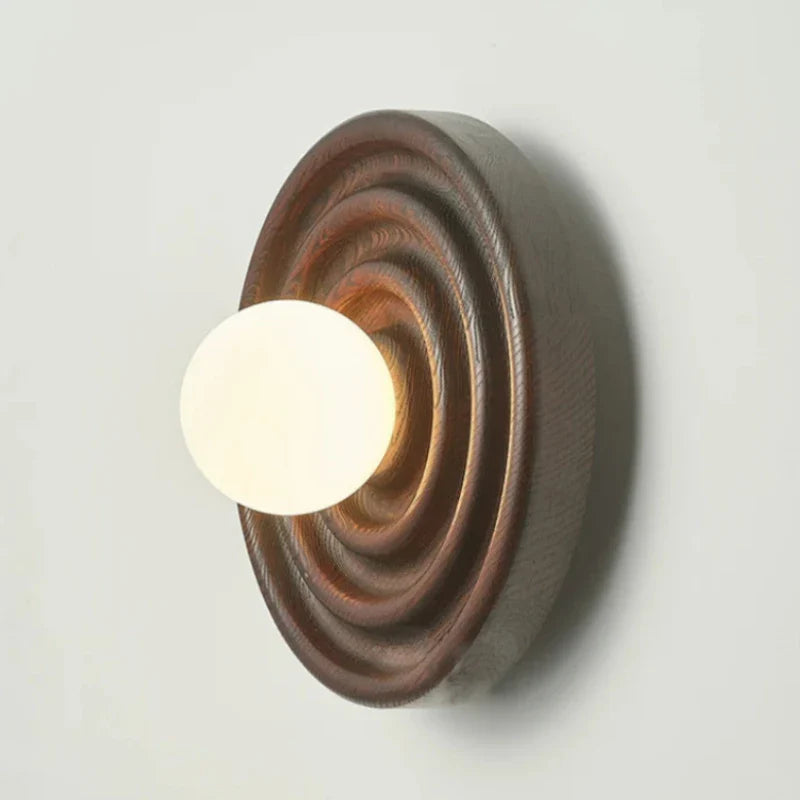 Ripple Walnut Wall Lamp