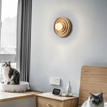 Ripple Walnut Wall Lamp