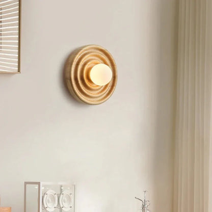Ripple Walnut Wall Lamp