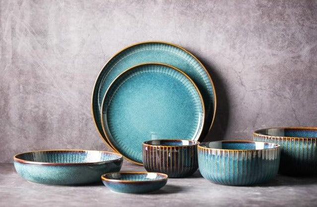 River Blue Ceramic Porcelain Dinnerware