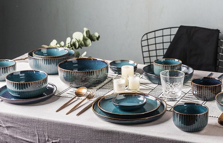 River Blue Ceramic Porcelain Dinnerware