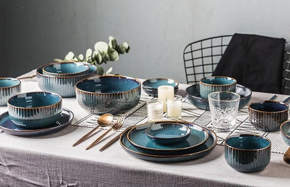 River Blue Ceramic Porcelain Dinnerware