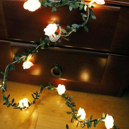 Rose Flower Battery LED String Lights