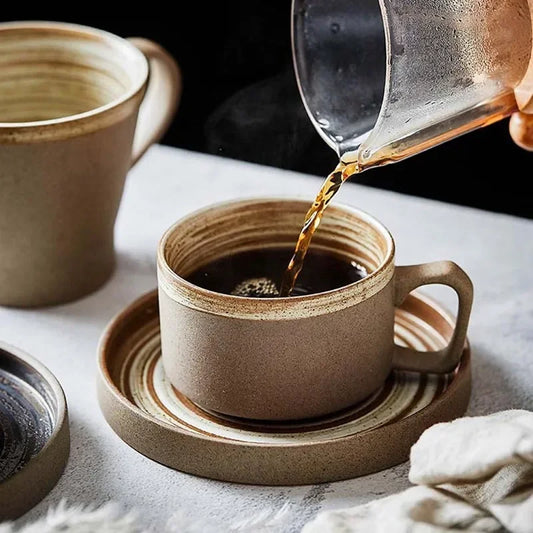 Rustic Claystone Coffee Cup Set