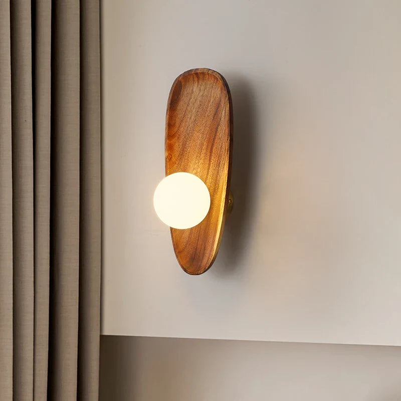 Rustic Glow Wooden Wall Sconce