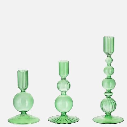 Amora Glow Glass Candle Holder Set