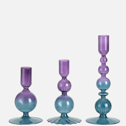 Amora Glow Glass Candle Holder Set