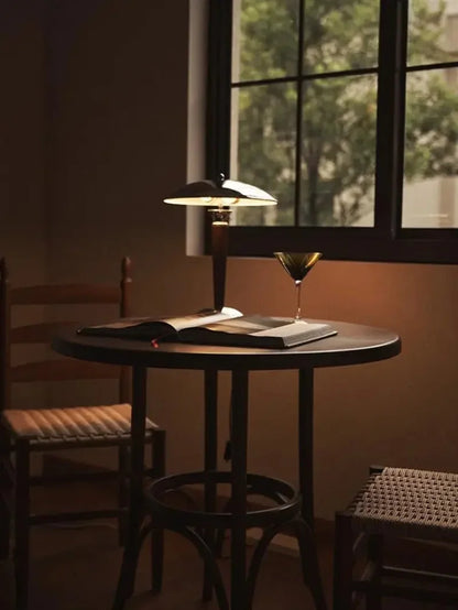 Polaris Wood & Chrome Desk Lamp