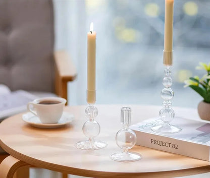 Amora Glow Glass Candle Holder Set