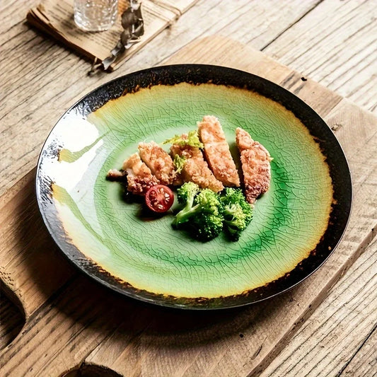 Lava Glaze Ceramic Dinner Plate
