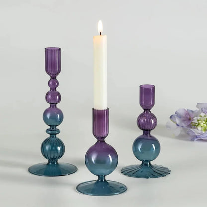 Amora Glow Glass Candle Holder Set