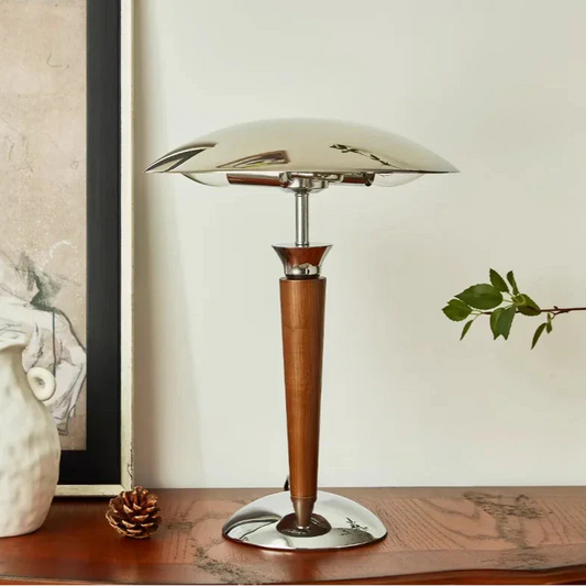 Polaris Wood & Chrome Desk Lamp