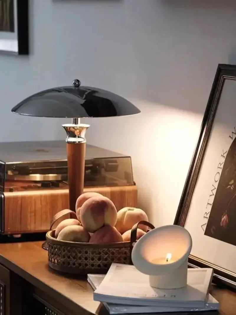 Polaris Wood & Chrome Desk Lamp