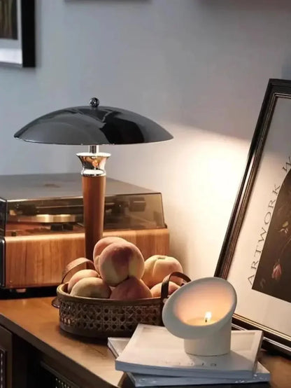 Polaris Wood & Chrome Desk Lamp