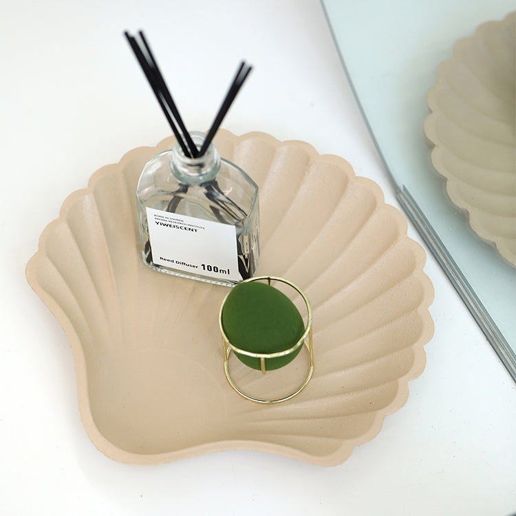 Seashell Painted Wood Dish & Tray