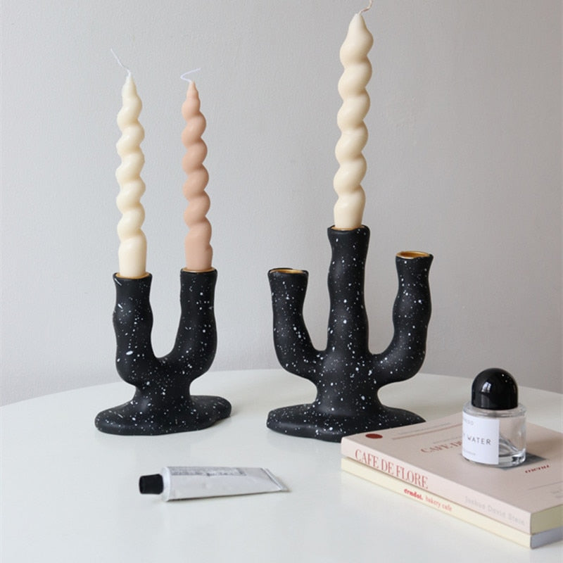 Spotted Resin Candle Holder