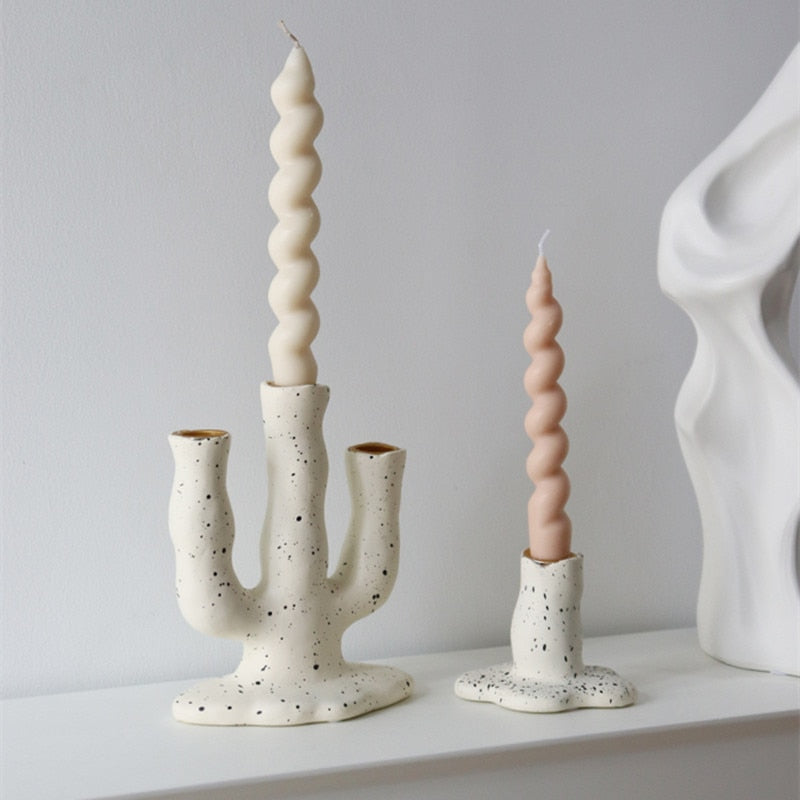Spotted Resin Candle Holder