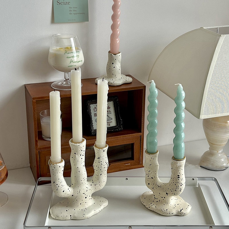 Spotted Resin Candle Holder