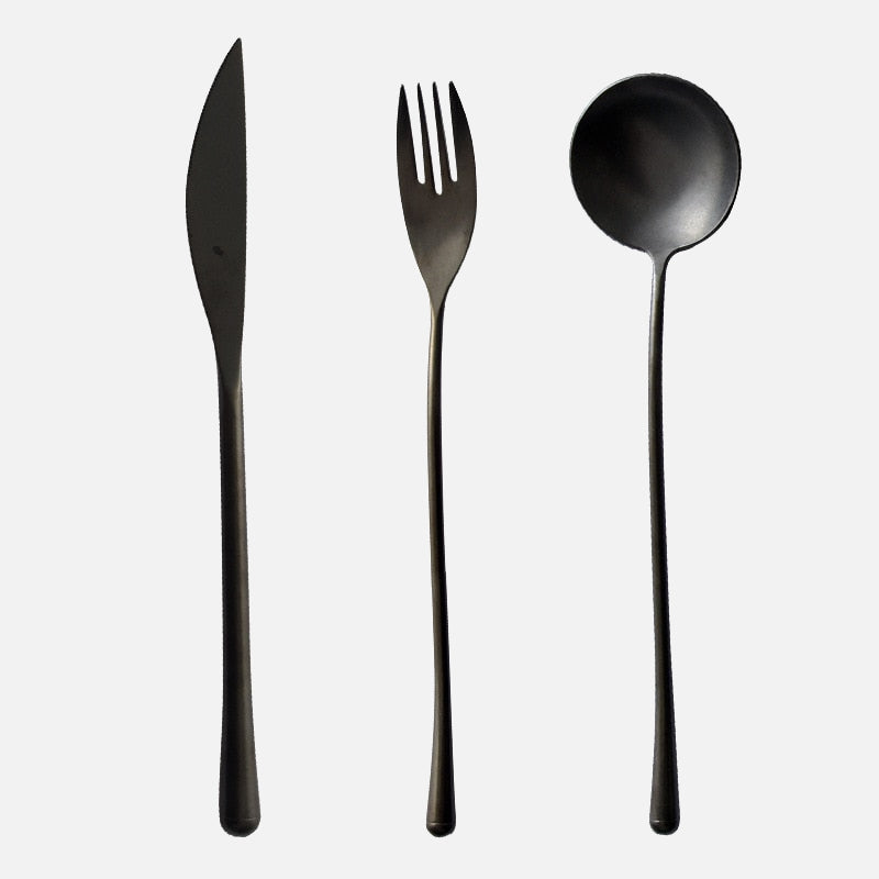 Stein Black Finish Stainless Steel Flatware