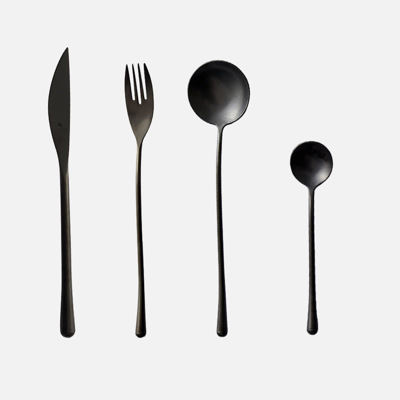 Stein Black Finish Stainless Steel Flatware