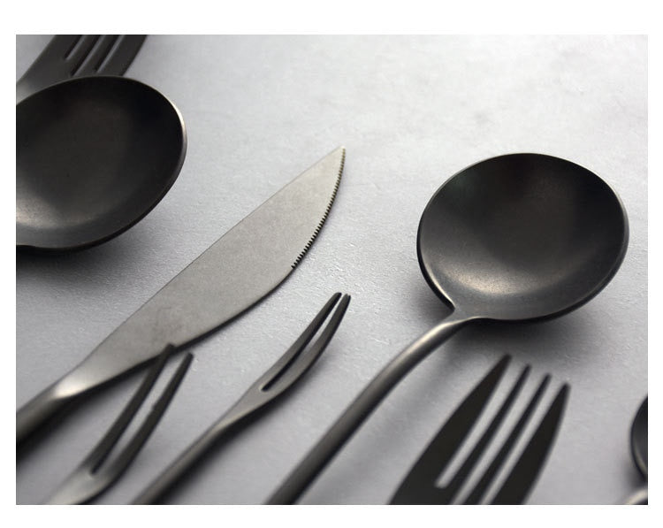 Stein Black Finish Stainless Steel Flatware