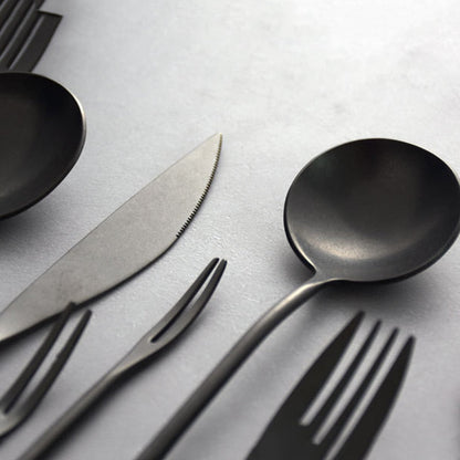 Stein Black Finish Stainless Steel Flatware
