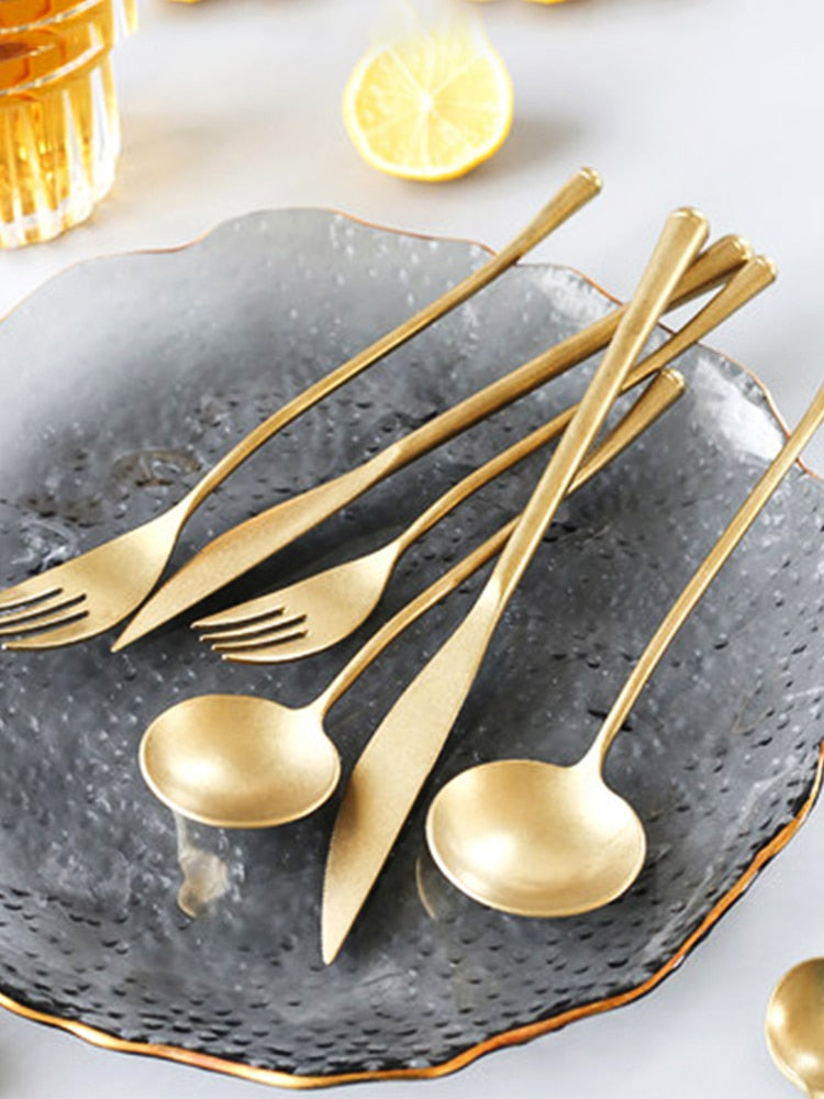 Stein Gold Finish Stainless Steel Flatware